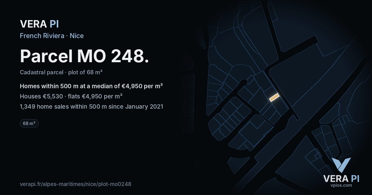 Parcel MO 248, Nice at night – the plot lit, the parcels around coloured by the prices near them