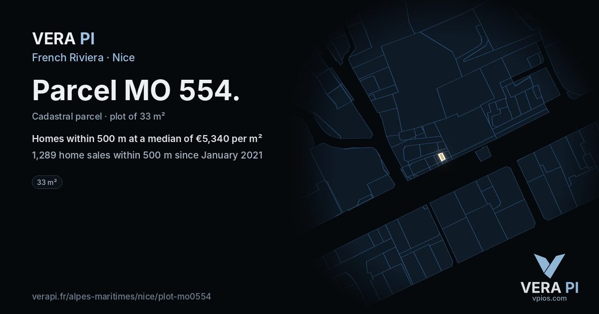 Parcel MO 554, Nice at night – the plot lit, the parcels around coloured by the prices near them