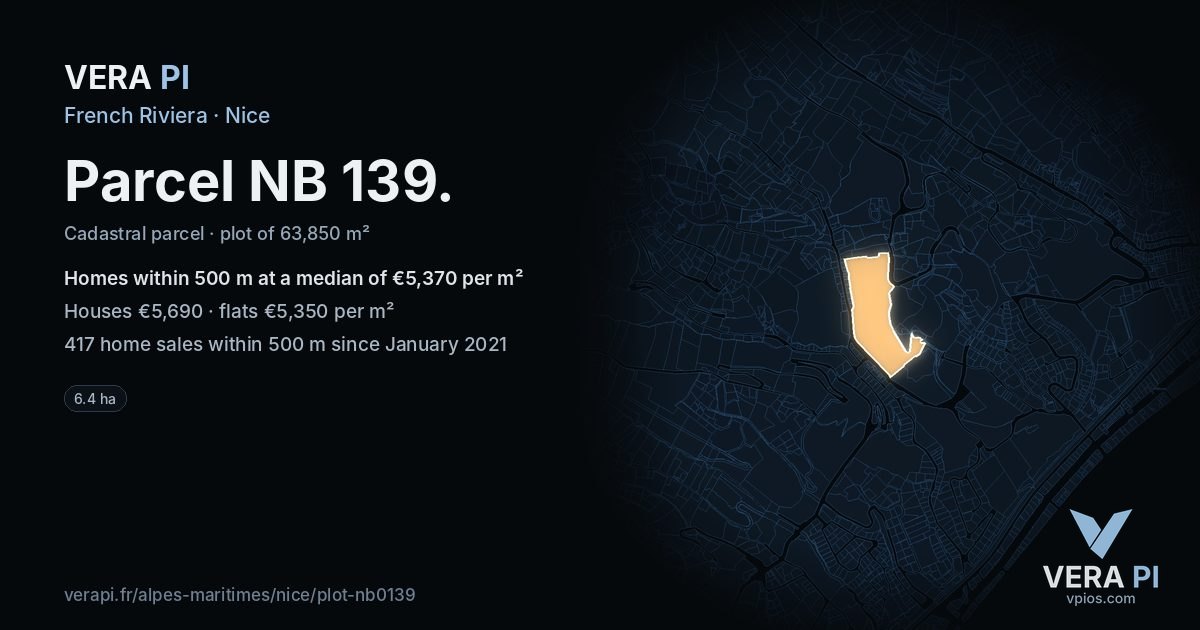 Parcel NB 139, Nice at night – the plot lit, the parcels around coloured by the prices near them