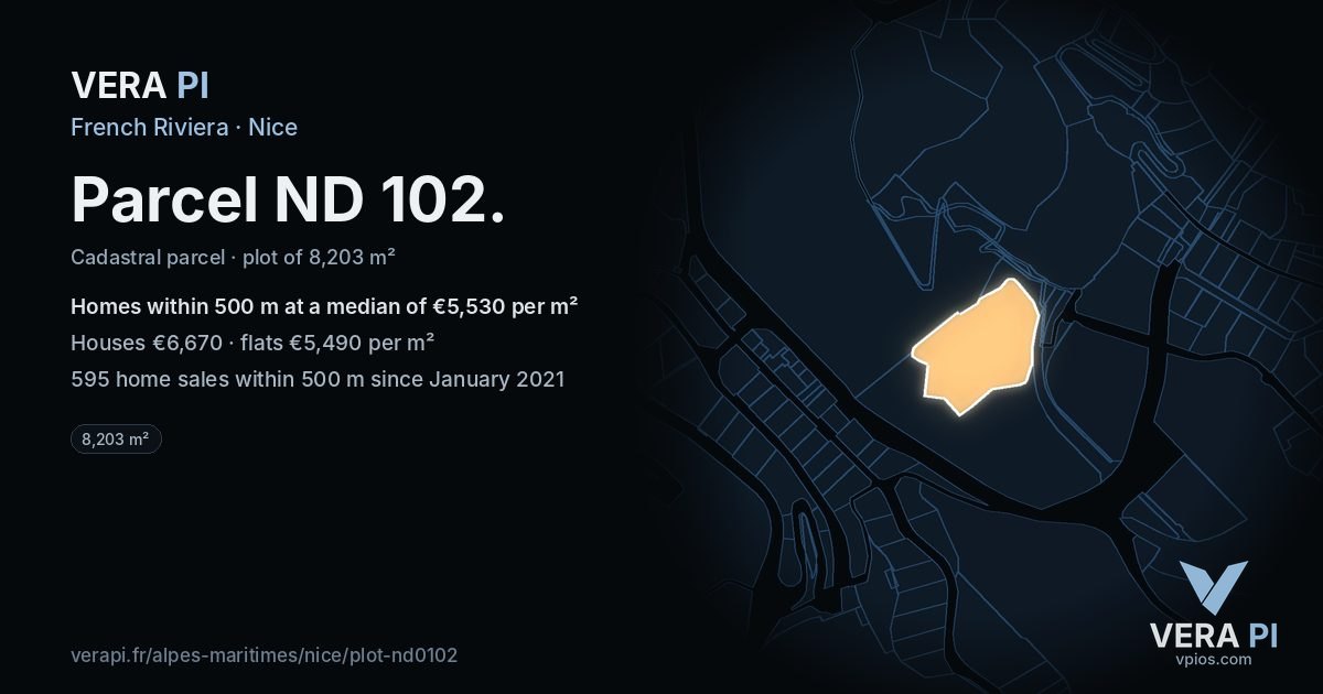 Parcel ND 102, Nice at night – the plot lit, the parcels around coloured by the prices near them