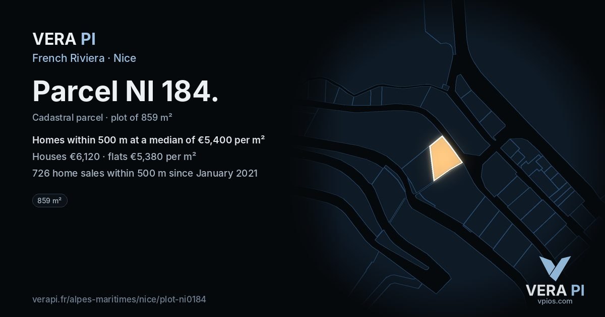 Parcel NI 184, Nice at night – the plot lit, the parcels around coloured by the prices near them