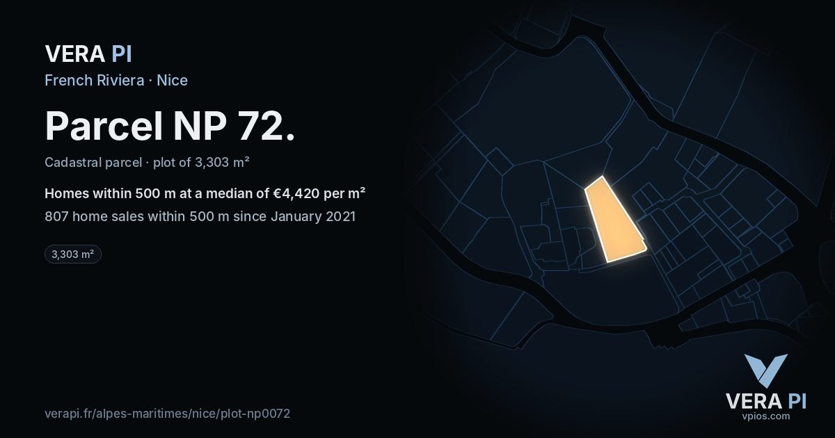 Parcel NP 72, Nice at night – the plot lit, the parcels around coloured by the prices near them