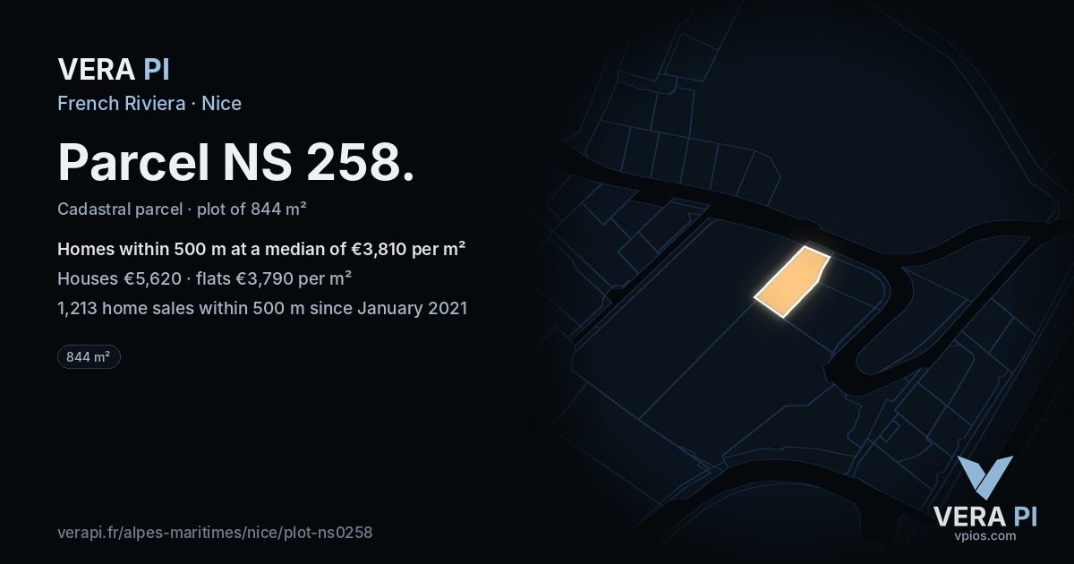 Parcel NS 258, Nice at night – the plot lit, the parcels around coloured by the prices near them