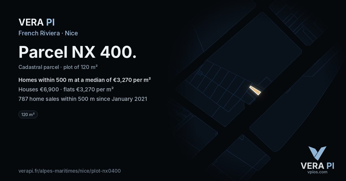Parcel NX 400, Nice at night – the plot lit, the parcels around coloured by the prices near them