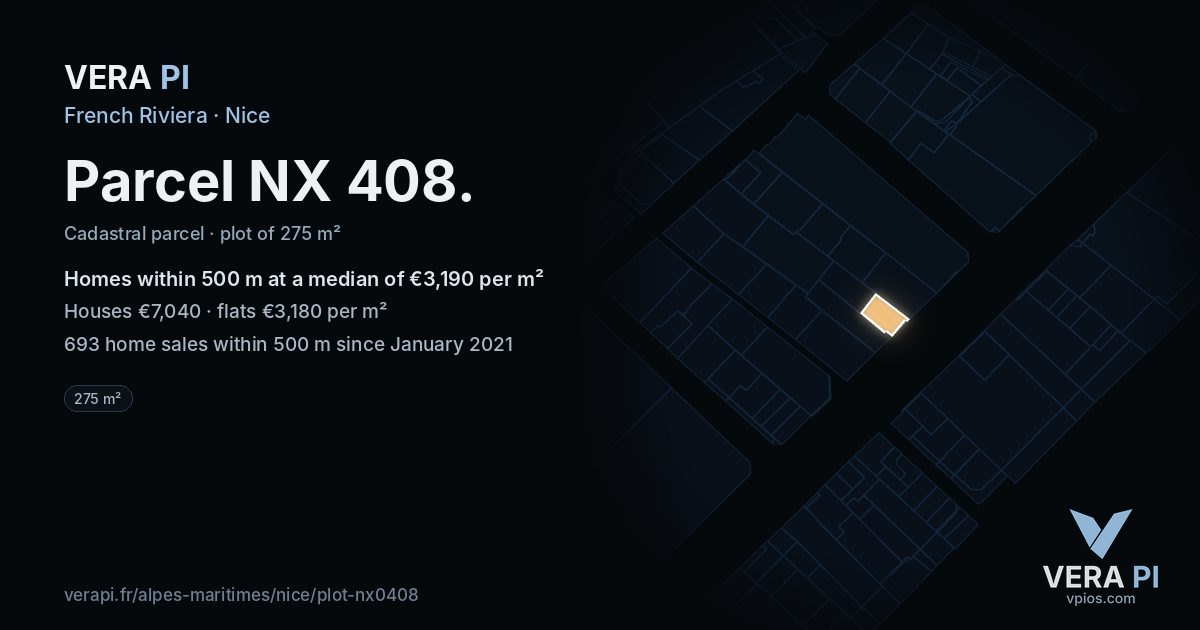 Parcel NX 408, Nice at night – the plot lit, the parcels around coloured by the prices near them