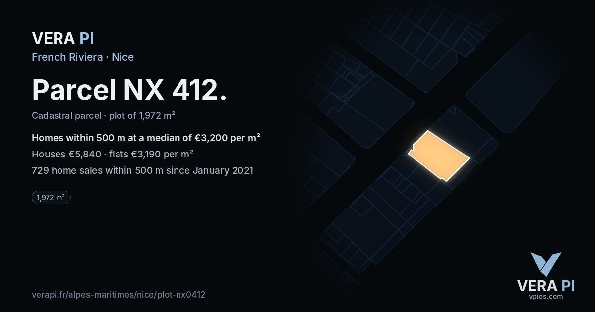 Parcel NX 412, Nice at night – the plot lit, the parcels around coloured by the prices near them