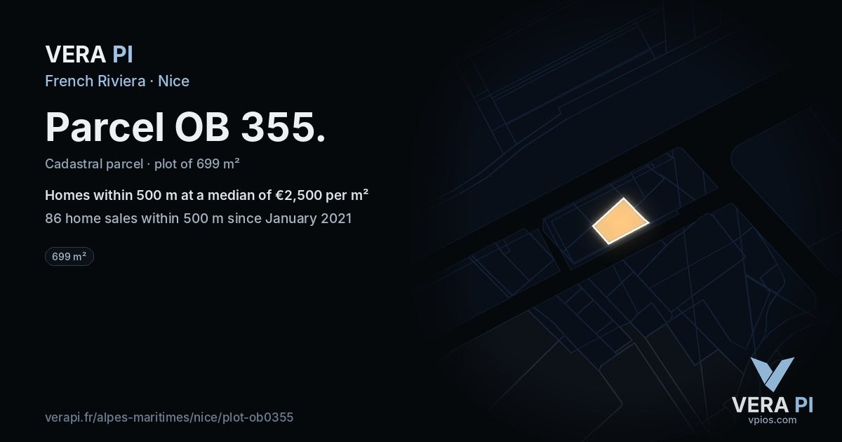 Parcel OB 355, Nice at night – the plot lit, the parcels around coloured by the prices near them