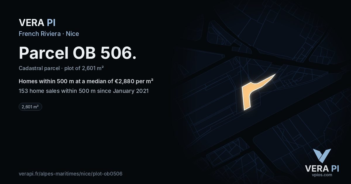 Parcel OB 506, Nice at night – the plot lit, the parcels around coloured by the prices near them