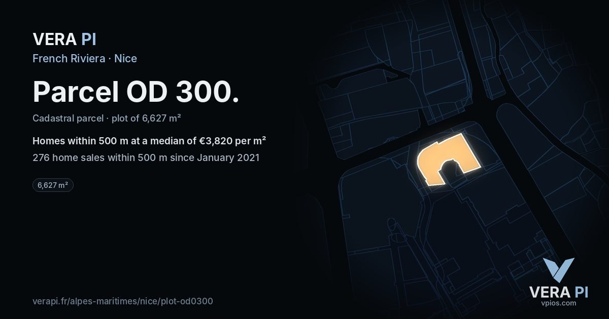Parcel OD 300, Nice at night – the plot lit, the parcels around coloured by the prices near them