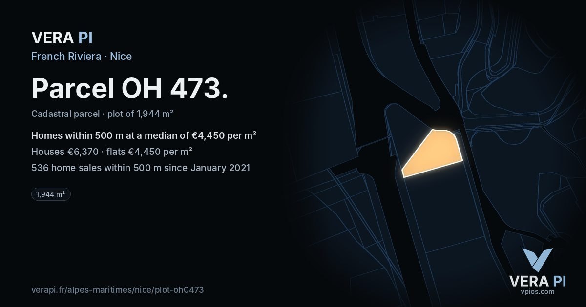 Parcel OH 473, Nice at night – the plot lit, the parcels around coloured by the prices near them