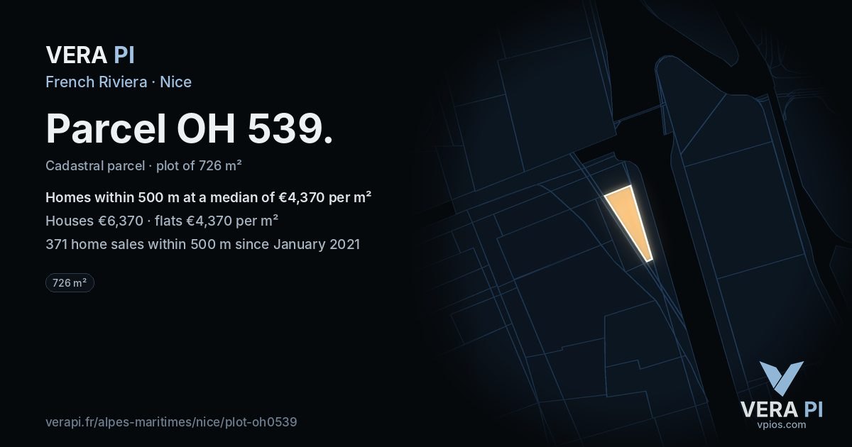 Parcel OH 539, Nice at night – the plot lit, the parcels around coloured by the prices near them