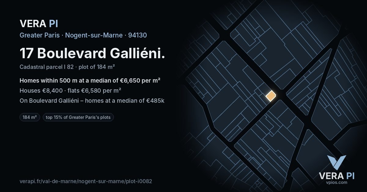 17 Boulevard Galliéni, Nogent-sur-Marne at night – the plot lit, the parcels around coloured by the prices near them