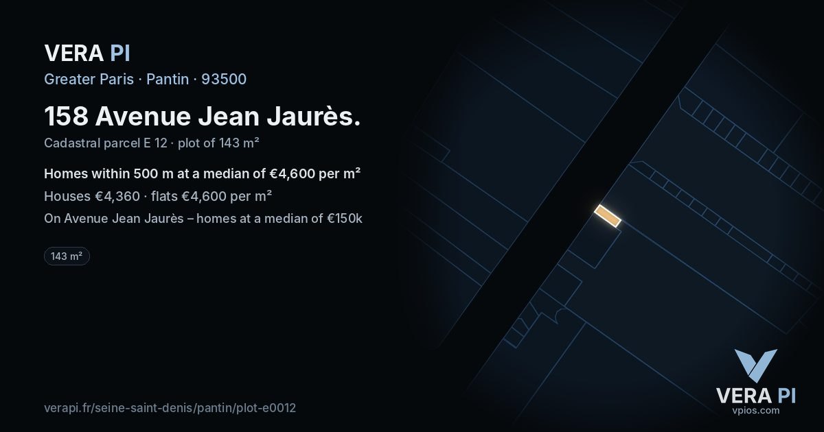 158 Avenue Jean Jaurès, Pantin at night – the plot lit, the parcels around coloured by the prices near them