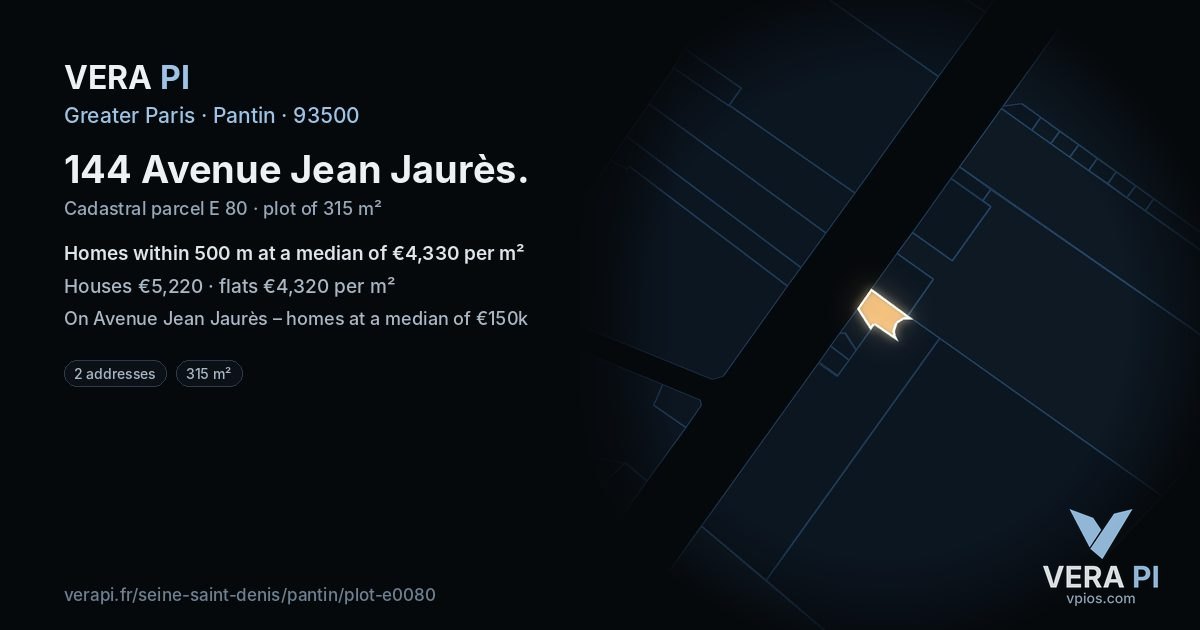 144 Avenue Jean Jaurès, Pantin at night – the plot lit, the parcels around coloured by the prices near them
