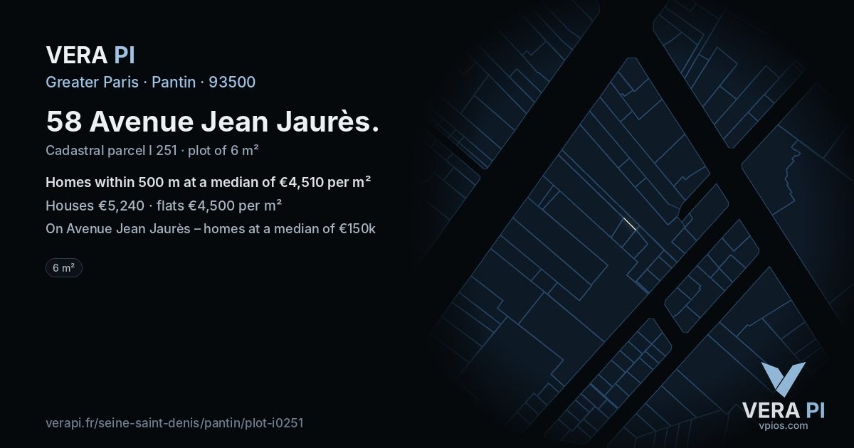 58 Avenue Jean Jaurès, Pantin at night – the plot lit, the parcels around coloured by the prices near them