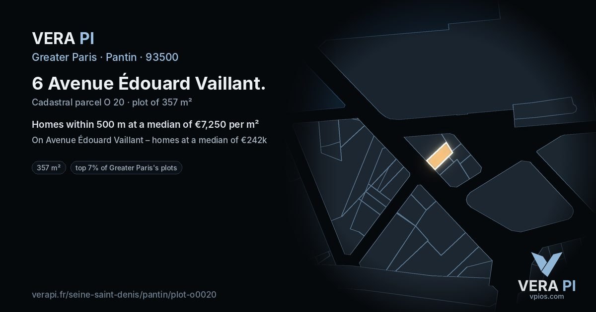 6 Avenue Édouard Vaillant, Pantin at night – the plot lit, the parcels around coloured by the prices near them