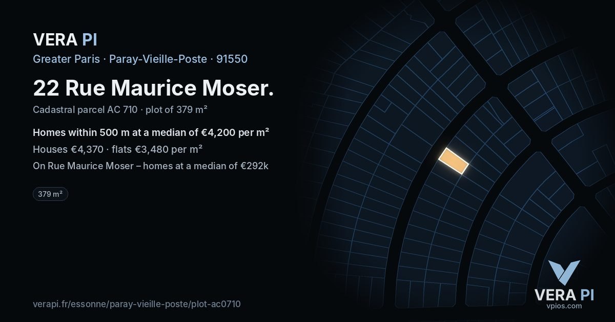 22 Rue Maurice Moser, Paray-Vieille-Poste at night – the plot lit, the parcels around coloured by the prices near them