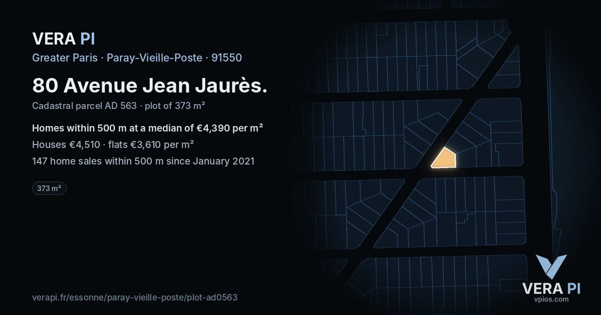 80 Avenue Jean Jaurès, Paray-Vieille-Poste at night – the plot lit, the parcels around coloured by the prices near them