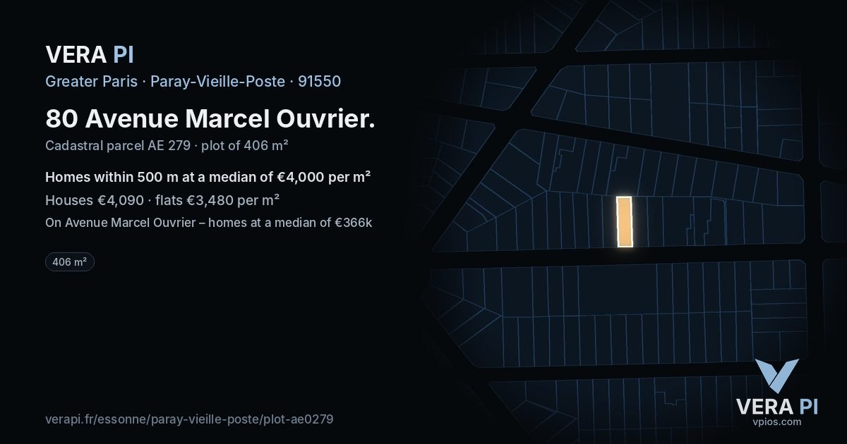 80 Avenue Marcel Ouvrier, Paray-Vieille-Poste at night – the plot lit, the parcels around coloured by the prices near them