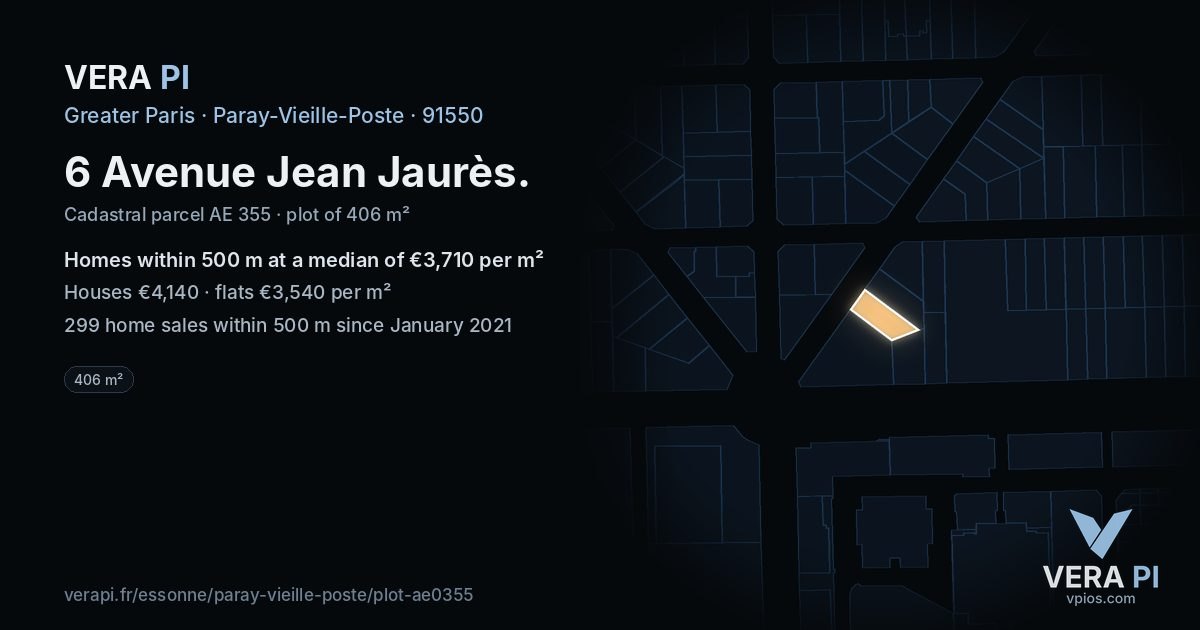 6 Avenue Jean Jaurès, Paray-Vieille-Poste at night – the plot lit, the parcels around coloured by the prices near them