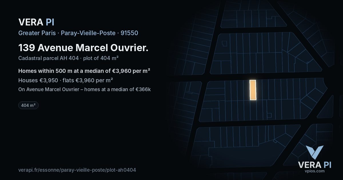 139 Avenue Marcel Ouvrier, Paray-Vieille-Poste at night – the plot lit, the parcels around coloured by the prices near them