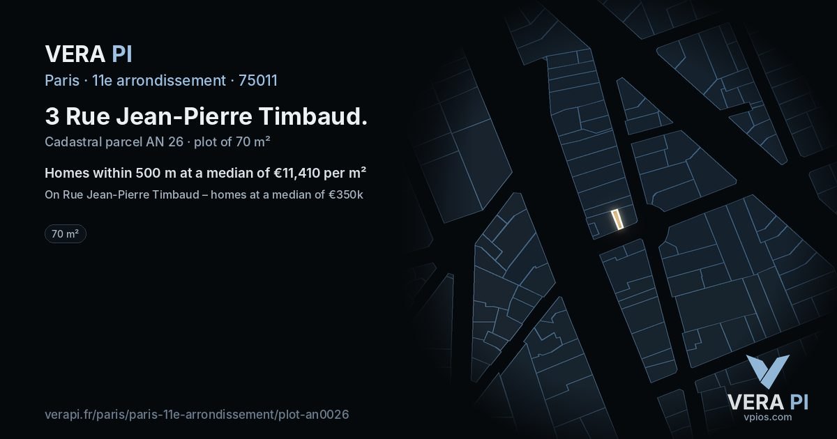 3 Rue Jean-Pierre Timbaud, 11e arrondissement at night – the plot lit, the parcels around coloured by the prices near them