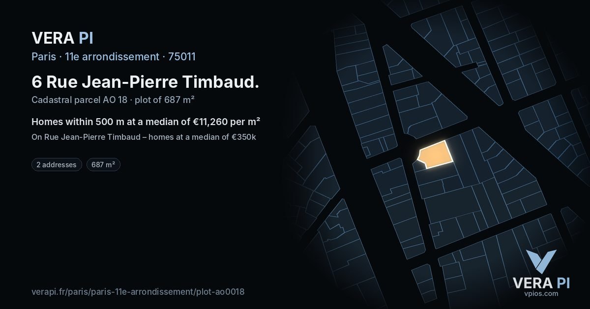 6 Rue Jean-Pierre Timbaud, 11e arrondissement at night – the plot lit, the parcels around coloured by the prices near them