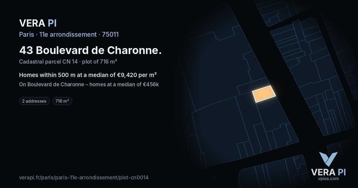43 Boulevard de Charonne, 11e arrondissement at night – the plot lit, the parcels around coloured by the prices near them