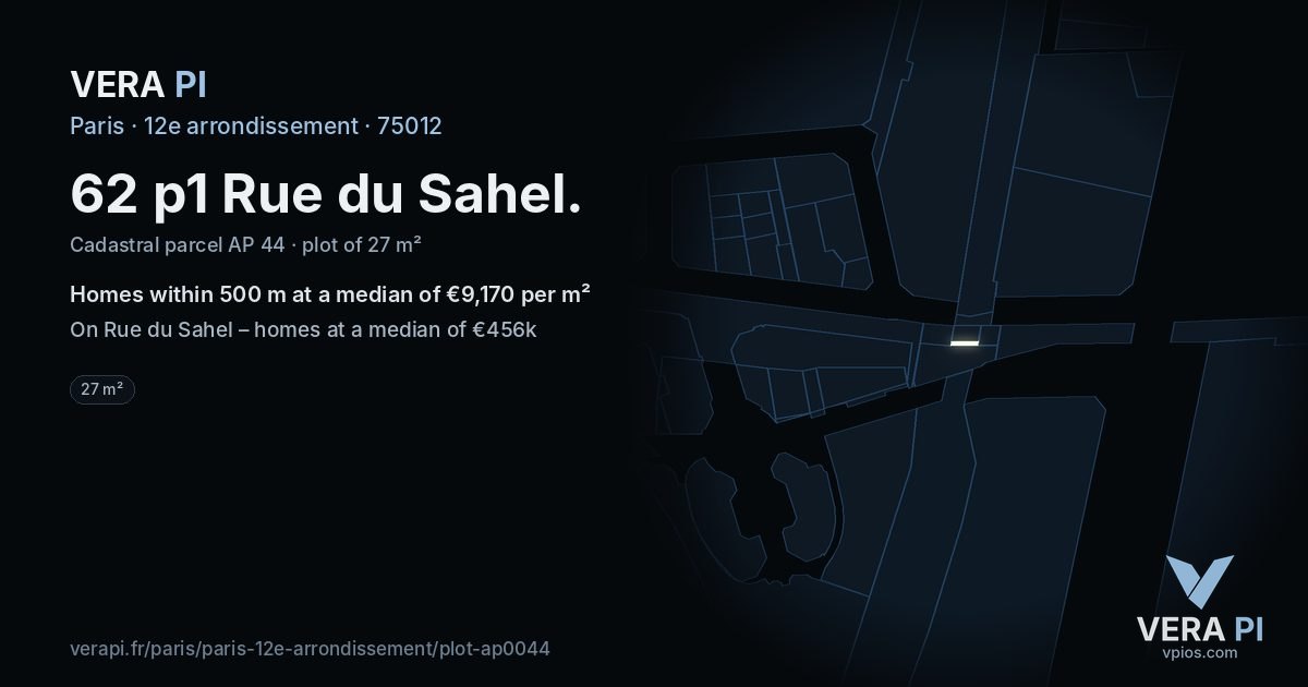 62 p1 Rue du Sahel, 12e arrondissement at night – the plot lit, the parcels around coloured by the prices near them