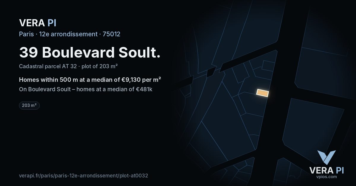 39 Boulevard Soult, 12e arrondissement at night – the plot lit, the parcels around coloured by the prices near them