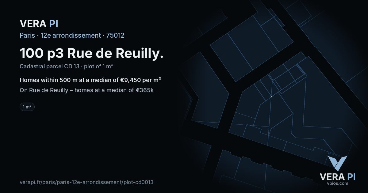 100 p3 Rue de Reuilly, 12e arrondissement at night – the plot lit, the parcels around coloured by the prices near them