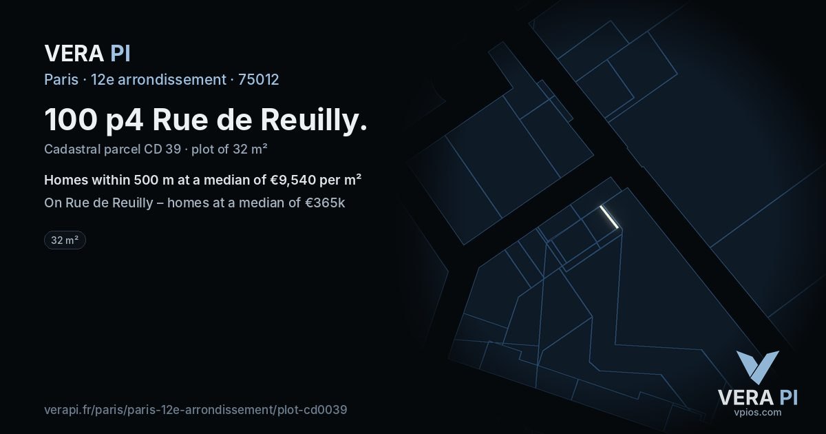 100 p4 Rue de Reuilly, 12e arrondissement at night – the plot lit, the parcels around coloured by the prices near them