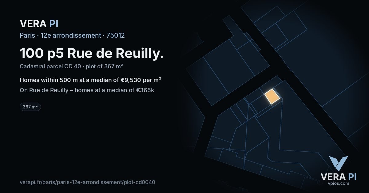 100 p5 Rue de Reuilly, 12e arrondissement at night – the plot lit, the parcels around coloured by the prices near them