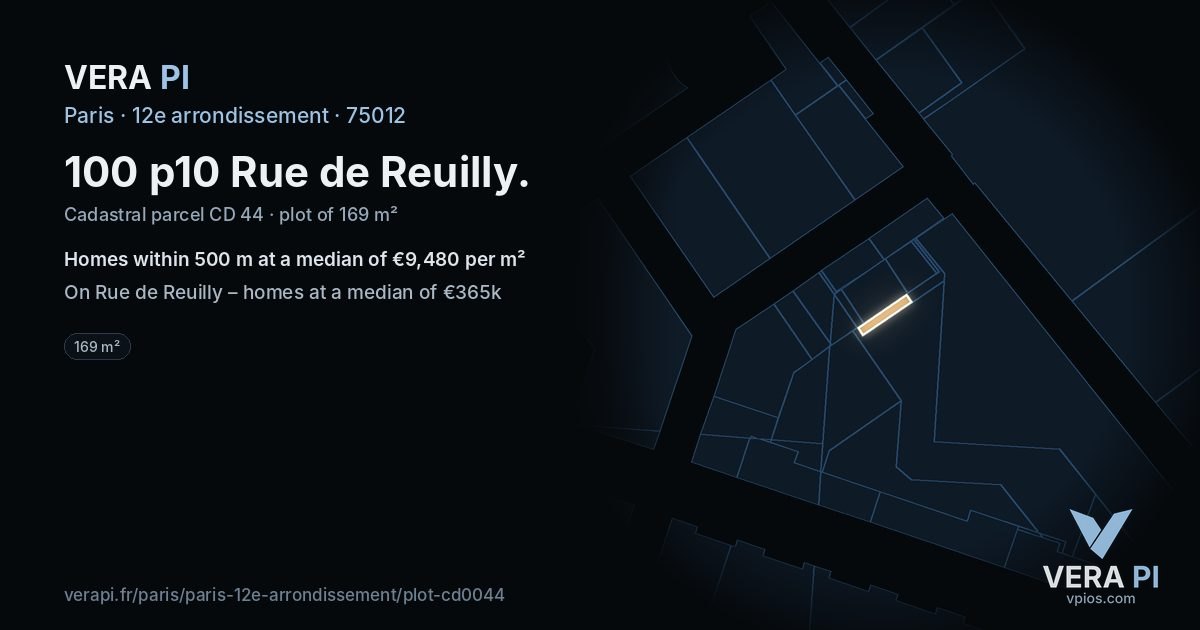 100 p10 Rue de Reuilly, 12e arrondissement at night – the plot lit, the parcels around coloured by the prices near them