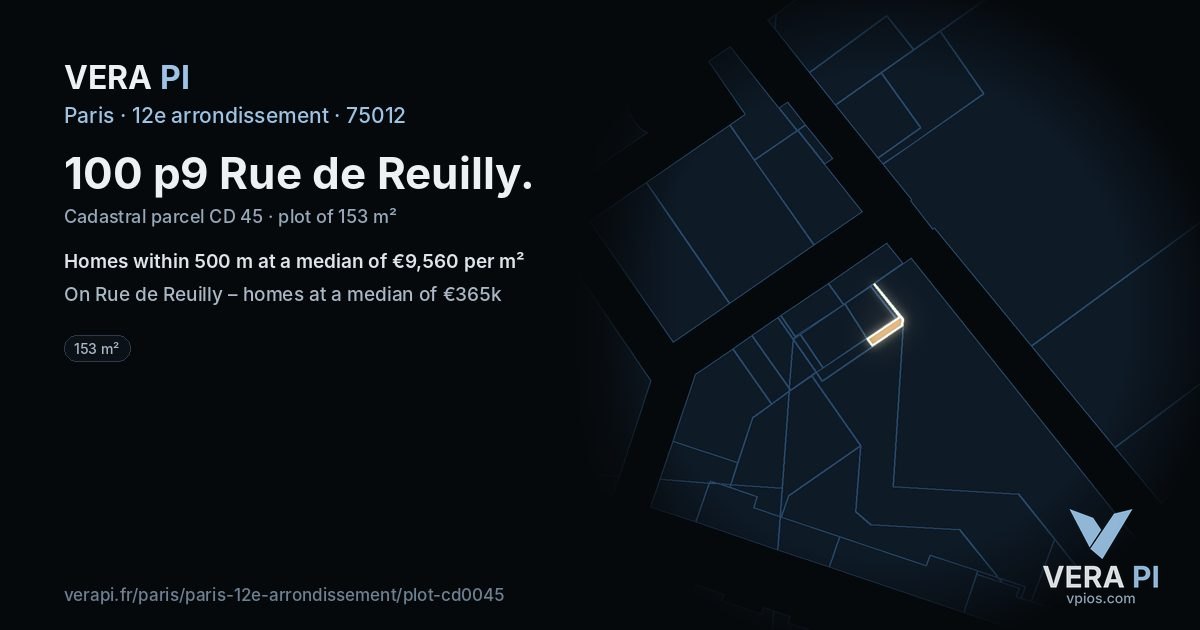 100 p9 Rue de Reuilly, 12e arrondissement at night – the plot lit, the parcels around coloured by the prices near them