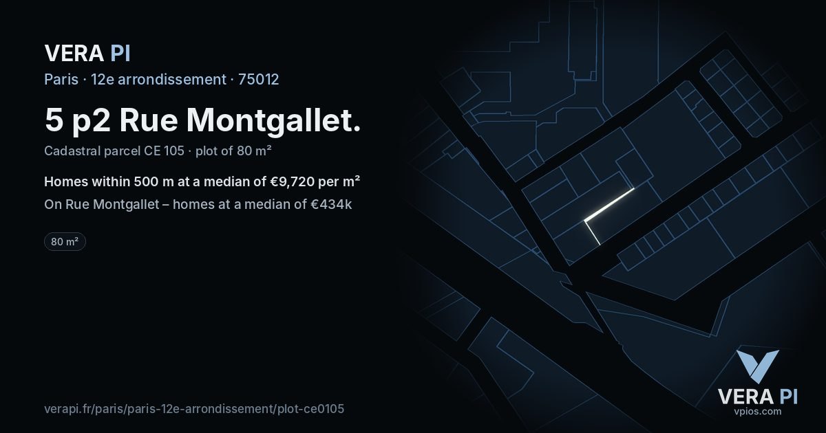 5 p2 Rue Montgallet, 12e arrondissement at night – the plot lit, the parcels around coloured by the prices near them