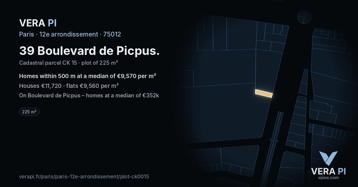 39 Boulevard de Picpus, 12e arrondissement at night – the plot lit, the parcels around coloured by the prices near them