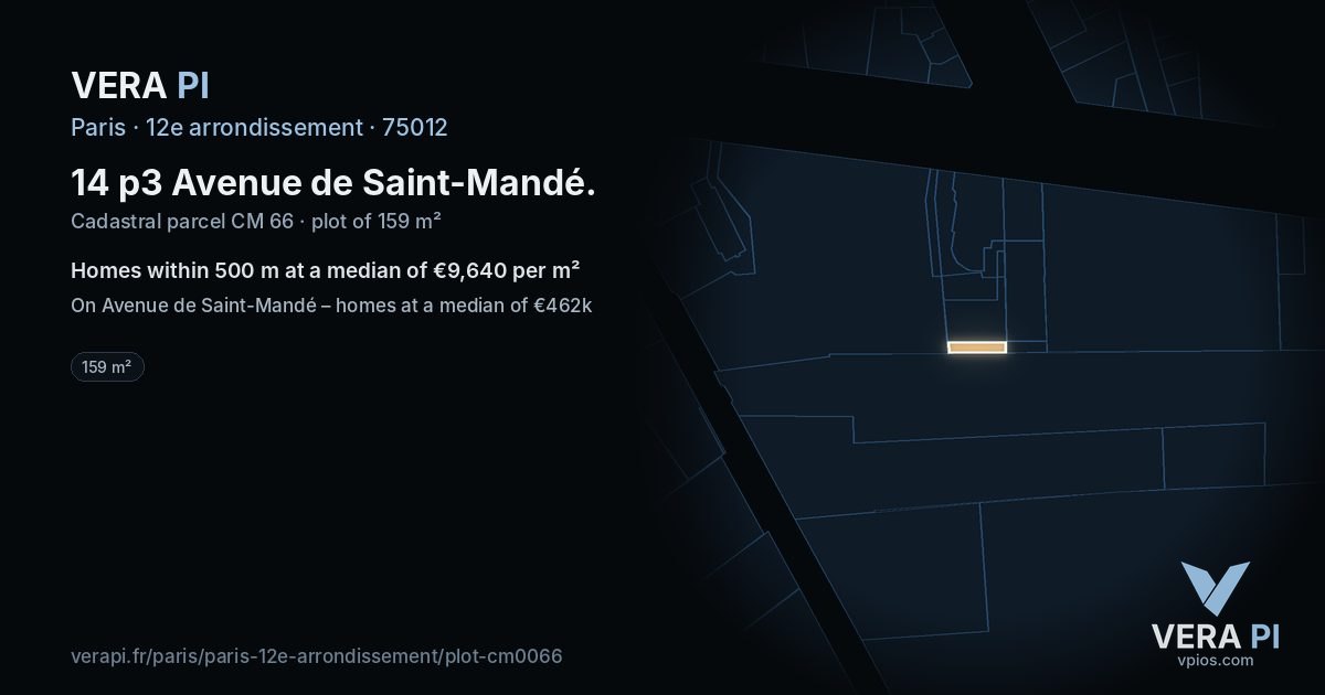 14 p3 Avenue de Saint-Mandé, 12e arrondissement at night – the plot lit, the parcels around coloured by the prices near them