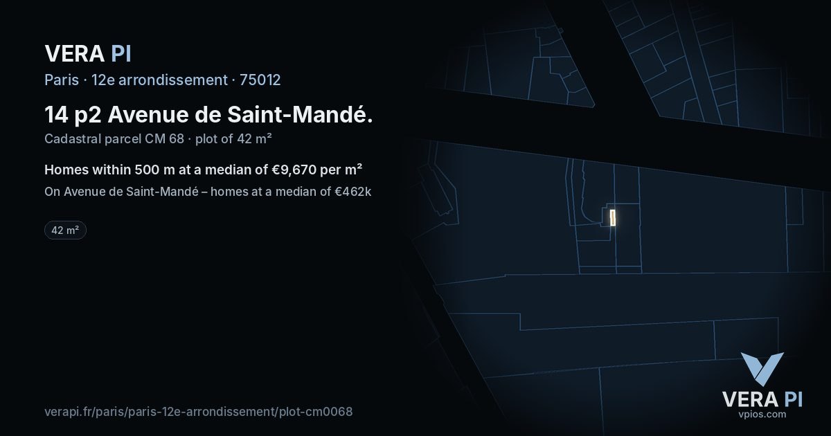 14 p2 Avenue de Saint-Mandé, 12e arrondissement at night – the plot lit, the parcels around coloured by the prices near them