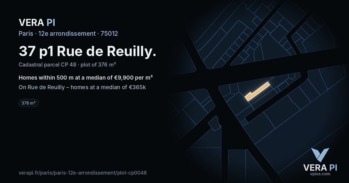 37 p1 Rue de Reuilly, 12e arrondissement at night – the plot lit, the parcels around coloured by the prices near them