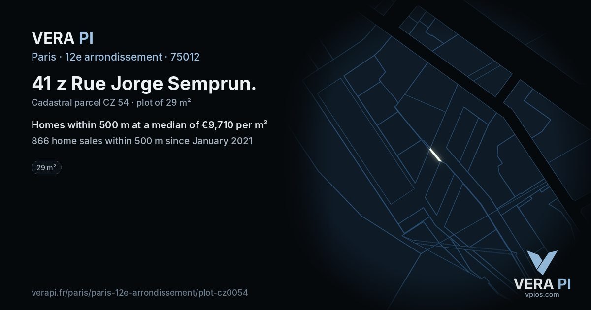 41 z Rue Jorge Semprun, 12e arrondissement at night – the plot lit, the parcels around coloured by the prices near them