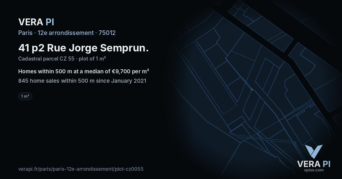 41 p2 Rue Jorge Semprun, 12e arrondissement at night – the plot lit, the parcels around coloured by the prices near them