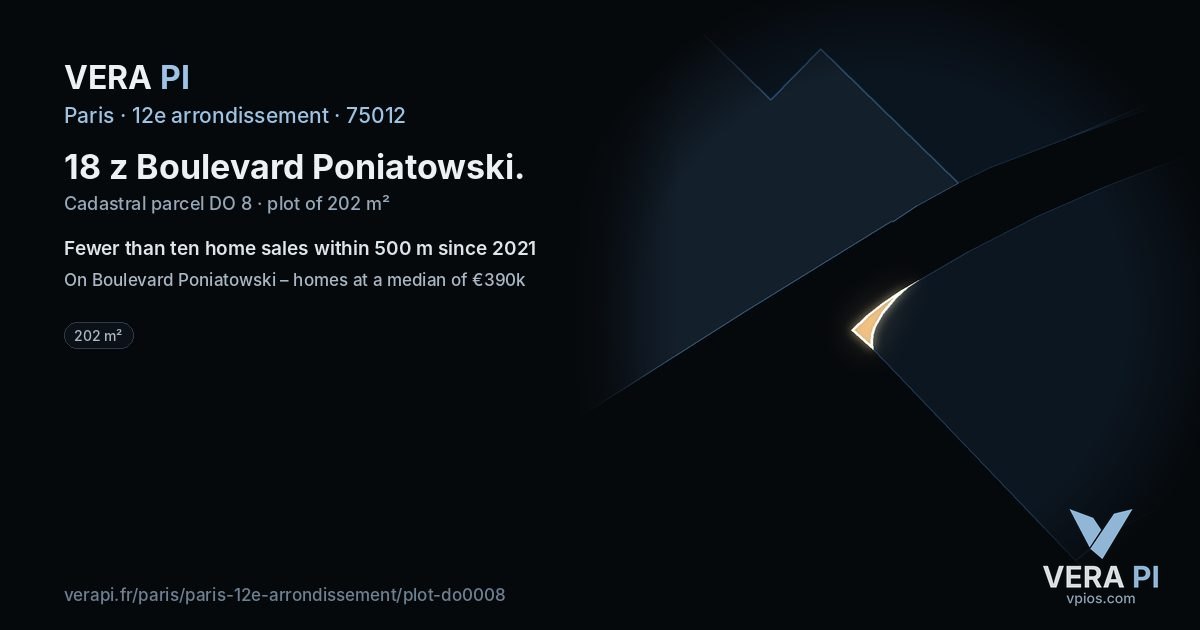 18 z Boulevard Poniatowski, 12e arrondissement at night – the plot lit, the parcels around coloured by the prices near them