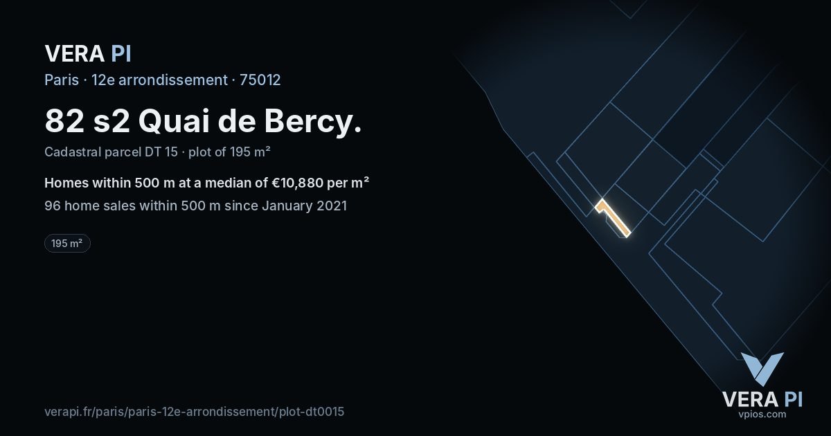 82 s2 Quai de Bercy, 12e arrondissement at night – the plot lit, the parcels around coloured by the prices near them