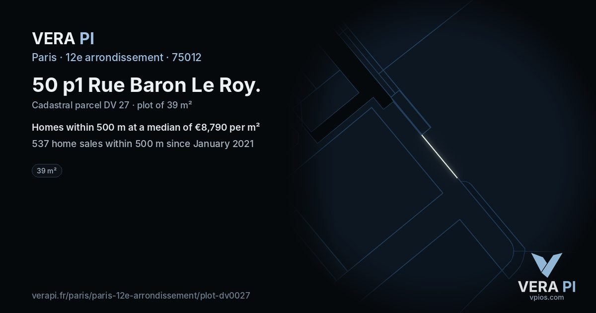 50 p1 Rue Baron Le Roy, 12e arrondissement at night – the plot lit, the parcels around coloured by the prices near them
