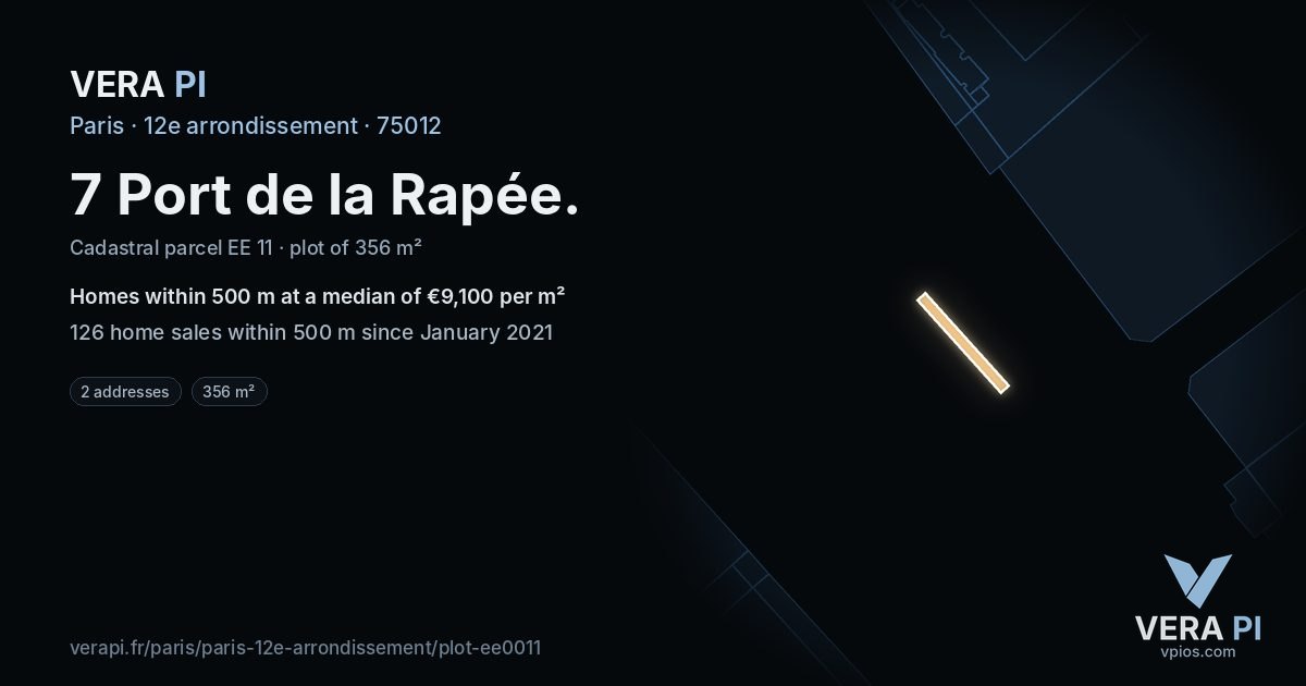 7 Port de la Rapée, 12e arrondissement at night – the plot lit, the parcels around coloured by the prices near them