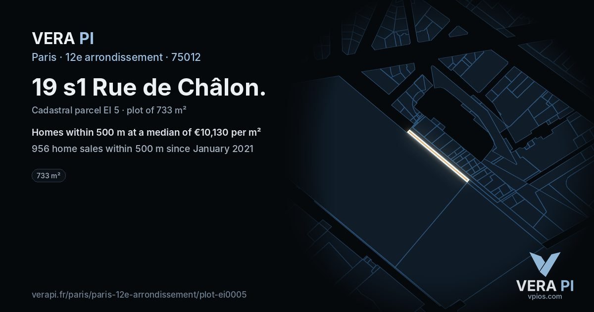 19 s1 Rue de Châlon, 12e arrondissement at night – the plot lit, the parcels around coloured by the prices near them