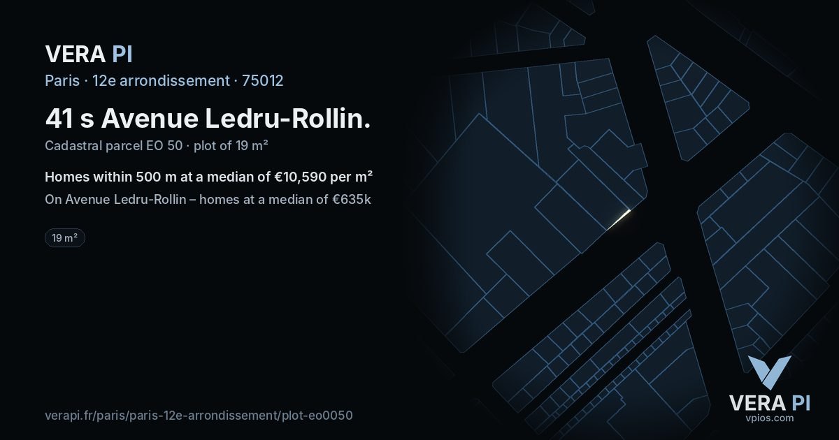 41 s Avenue Ledru-Rollin, 12e arrondissement at night – the plot lit, the parcels around coloured by the prices near them