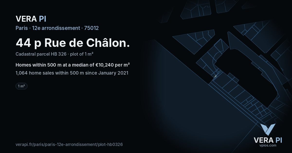 44 p Rue de Châlon, 12e arrondissement at night – the plot lit, the parcels around coloured by the prices near them