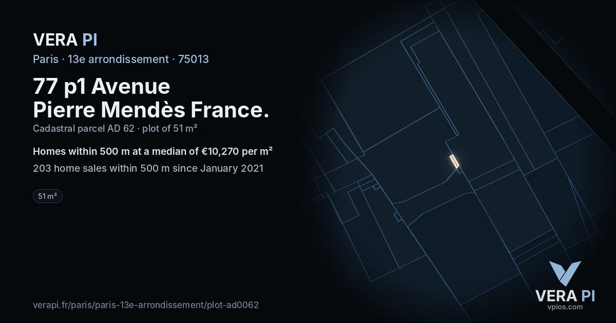 77 p1 Avenue Pierre Mendès France, 13e arrondissement at night – the plot lit, the parcels around coloured by the prices near them